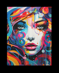 Unapologetic graffiti woman canvas, front view on a black background (source file, not shown in gallery)