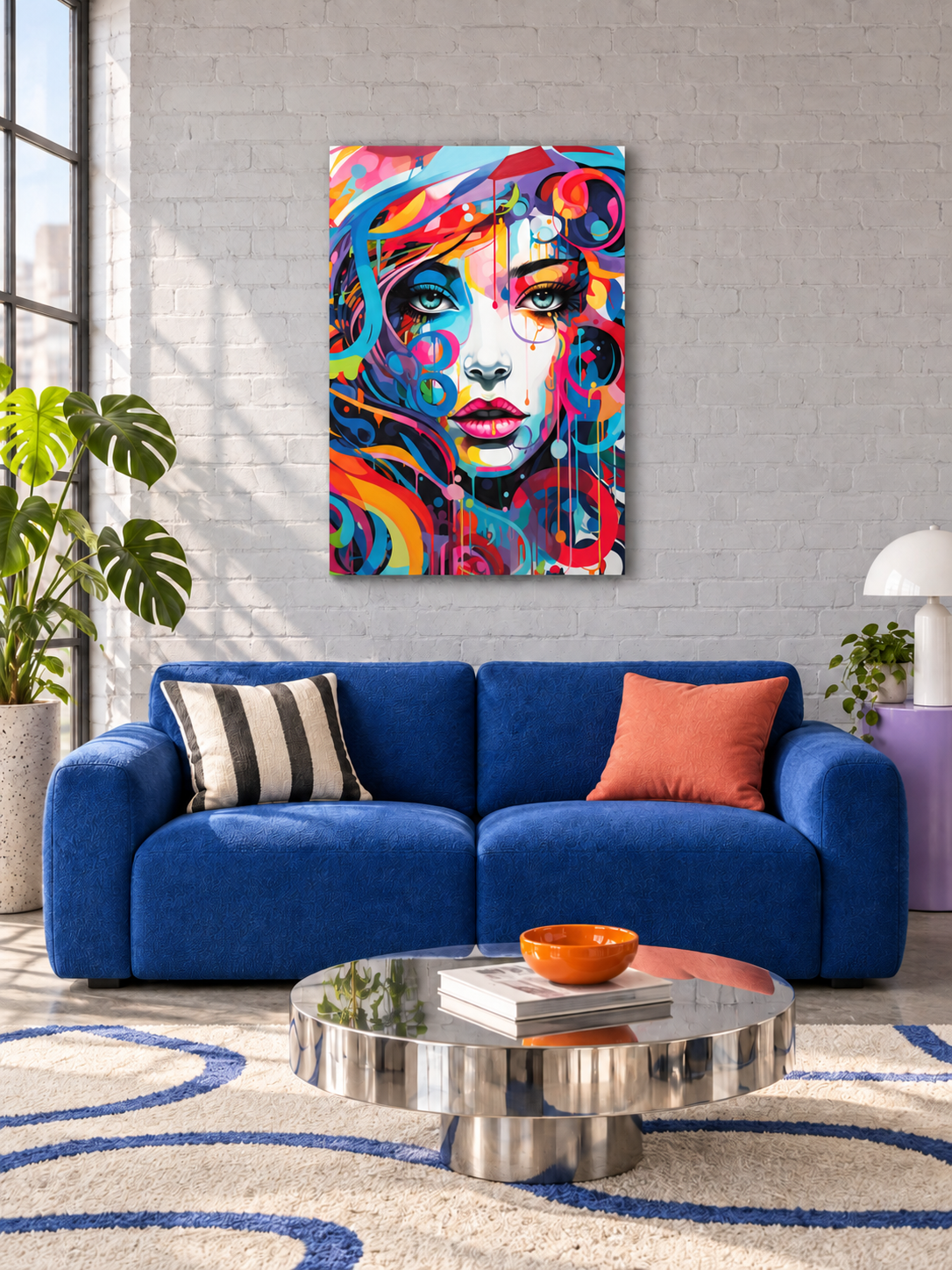 The Unapologetic canvas hanging on the wall of a styled room